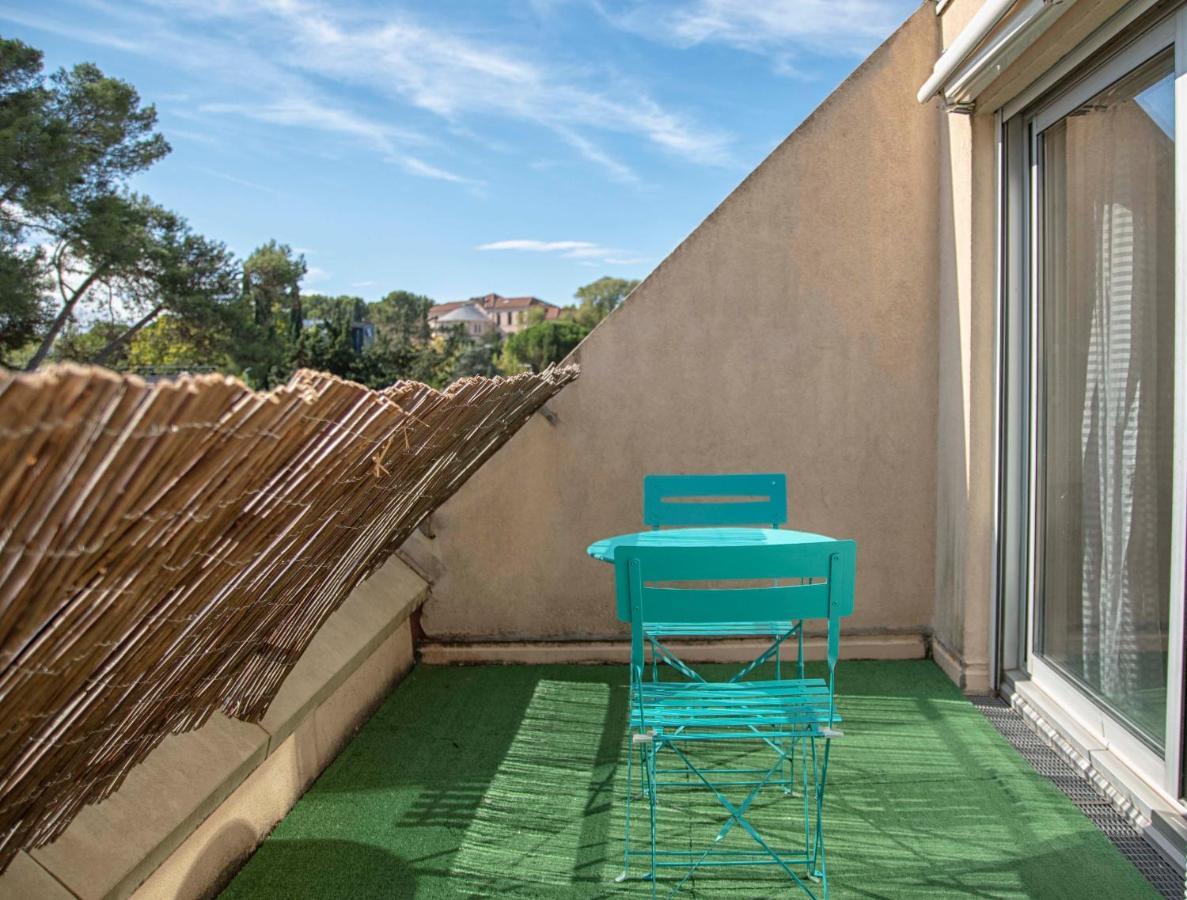 Studio terrasse Montpellier - Parking privé - Proche ligne 1 Exterior foto